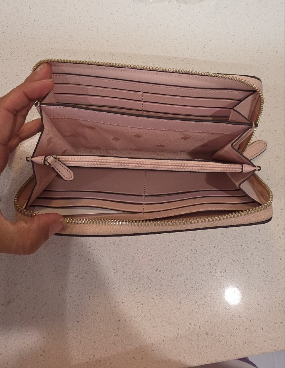 kate spade Pale Pink Zip-Around Leather Wallet - Picture 4 of 4